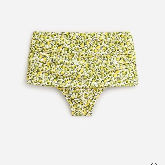 Jcrew Liberty Fabric Halter Top and High Waisted Botton Swim Bikini Green Yellow - Picture 3 of 9